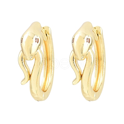 Brass Micro Pave Cubic Zirconia Hoop Earrings KK-CBAD104-04G-F-1