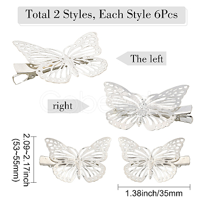 12Pcs 2 Styles Iron Alligator Hair Clips for Women Girls PHAR-SP0001-28B-1