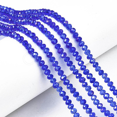 Electroplate Glass Beads Strands EGLA-A034-T8mm-B27-1