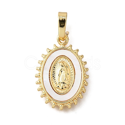 Brass Shell Pendants KK-D328-01G-A-1