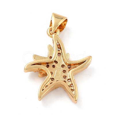 Brass Micro Pave Clear Cubic Zirconia Pendants X-ZIRC-L100-068G-1