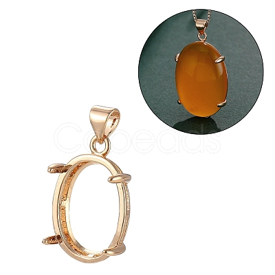 Brass Pendant Cabochon Settings KK-E066-01G-03-1