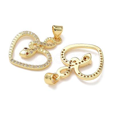 Brass Micro Pave Cubic Zirconia Pendants KK-L243-29G-11-1