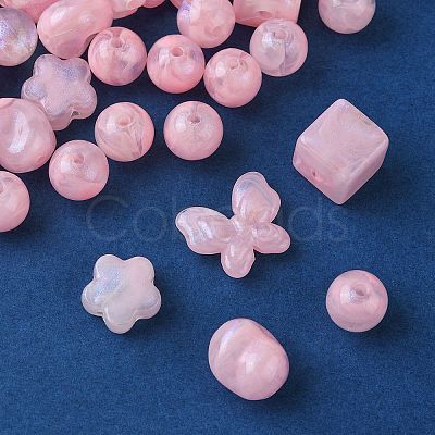 Opaque Acrylic Beads OACR-YW0001-73D-1