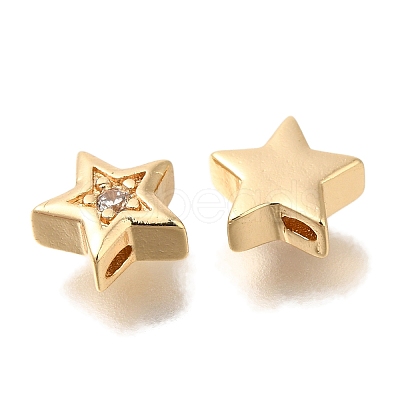 Brass Micro Pave Cubic Zirconia KK-Q001-05G-04-1