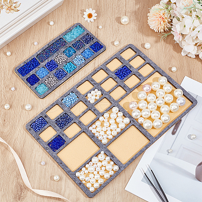 2Pcs 2 Styles Felt Bead Design Boards AJEW-BC0007-97-1