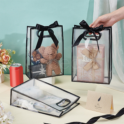 Rectangle PP Plastic Storage Tote Bags ABAG-WH0046-60B-1