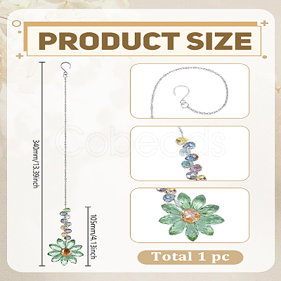 1Pc Glass Flower Hanging Ornaments HJEW-LP0002-65E-1