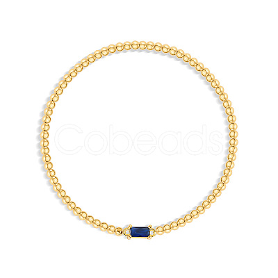 Birthstone 304 Stainless Steel Pave Cubic Zirconia Link Bracelets FS-WG4804B-10-1