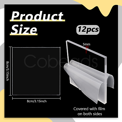 12Pcs Acrylic Display Pedestals ODIS-FG0002-17-1