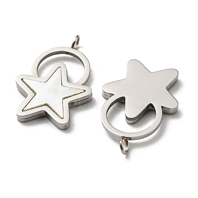 304 Stainless Steel Shell Pendants STAS-L022-013P-1