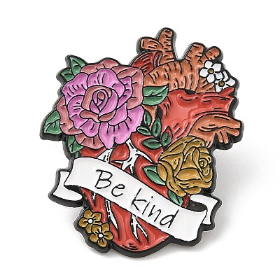 Body Organ & Flower Theme Enamel Pins JEWB-G024-01D-1