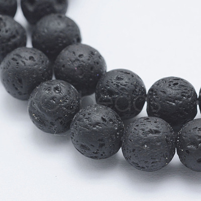 Synthetic Lava Rock Beads Strands G-F549-8mm-B10-1