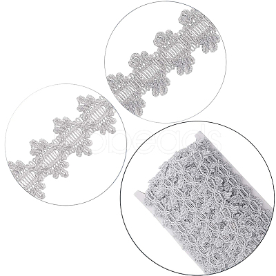 Polyester Lace Ribbons OCOR-WH0082-20B-1