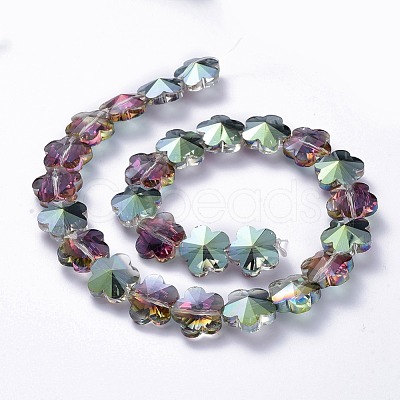 Electroplate Glass Beads Strands EGLA-F132-HP07-1