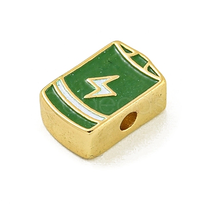 Rack Plating Brass Enamel Beads KK-U029-22G-06-1