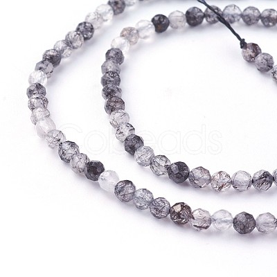 Natural Black Rutilated Quartz Beads Strands G-F619-10B-3mm-1