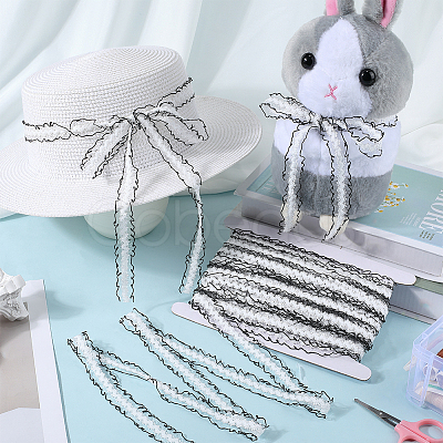25M Nylon Elastic Pleated Lace Trim OCOR-CY0001-13F-1