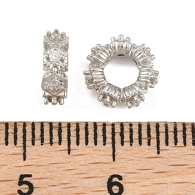 Brass Micro Pave Clear Cubic Zirconia European Beads KK-CBA6A75-44P-1