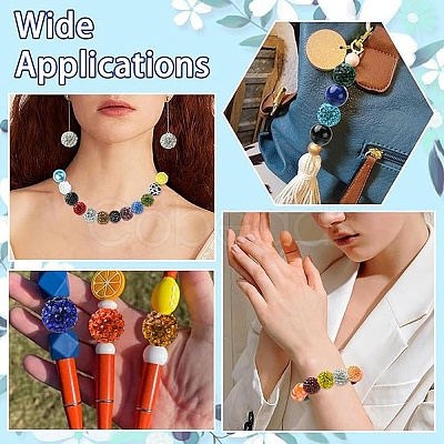 150Pcs 15 Colors Pave Disco Ball Beads RB-YW0001-27-1