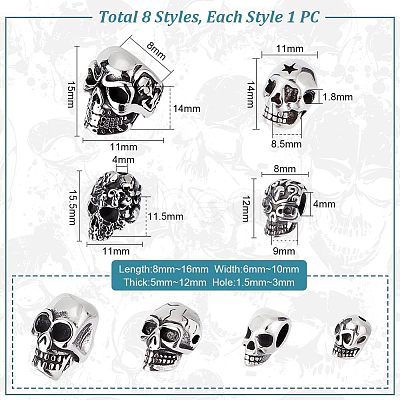 304 Stainless Steel Beads & European Beads STAS-UN0001-67AS-1