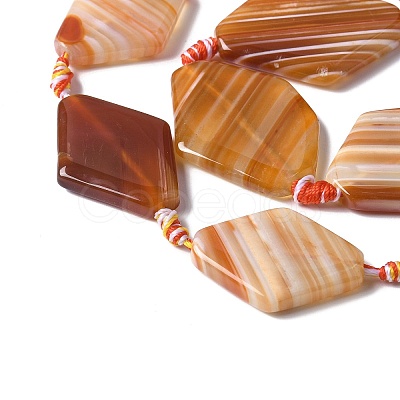 Natural Banded Agate/Striped Agate Beads Strands G-G196-A01-02-1