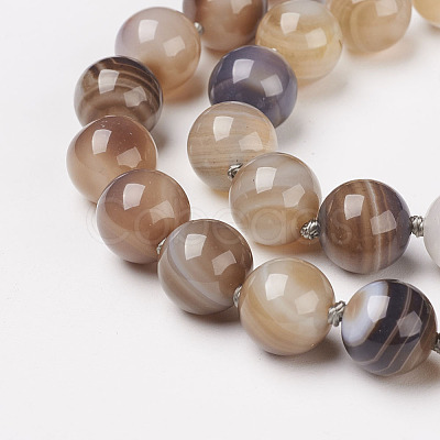 Natural Dyed Agate Beads Necklaces NJEW-F139-12mm-15-1