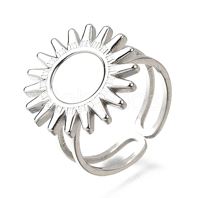 Tarnish Resistant Stainless Steel Cuff Ring Findings X-PW-WG67428-05-1