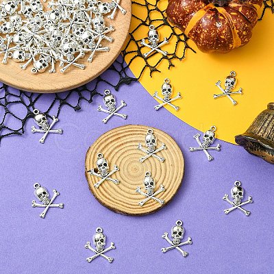 50Pcs Tibetan Style Alloy Pendants FIND-YW0009-48-1
