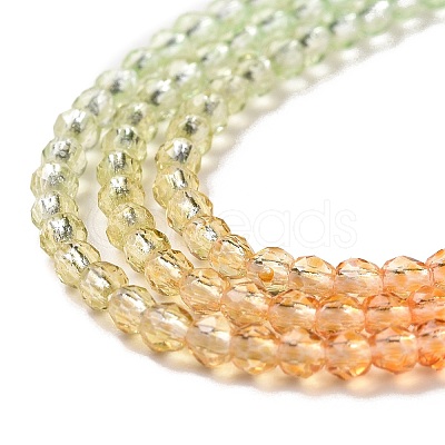 Transparent Gradient Color Glass Beads Strands GLAA-G101-2mm-05-1