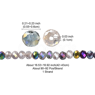 Electroplate Glass Beads Strands EGLA-YW0002-D03-1