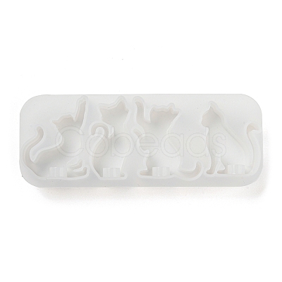 Cat Shape Pendant DIY Silhouette Silicone Mold DIY-K067-02C-1