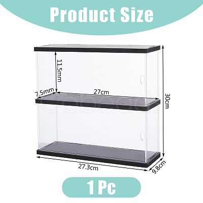 2-Tier Transparent Acrylic Minifigures Display Case ODIS-WH0043-64-1