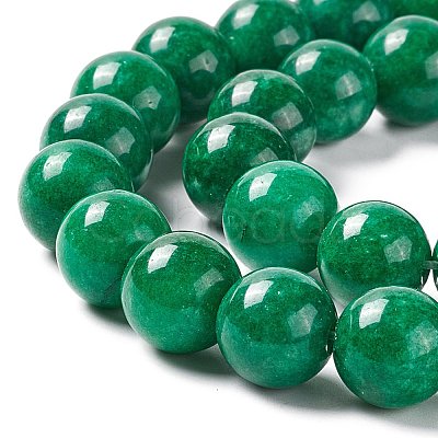 Natural White Jade Round Beads Strand G-E141-03A-1