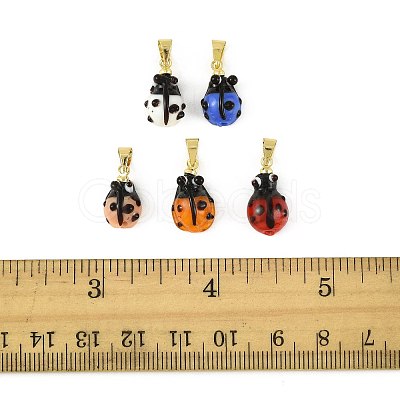 6Pcs Handmade Lampwork Pendants LAMP-FS0001-57A-1