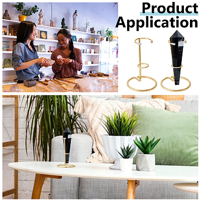 Iron Crystal Pointed Scepter Display Stands ODIS-WH0010-50LG-1