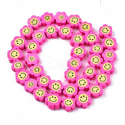 Handmade Polymer Clay Bead Strands CLAY-N006-73F-1