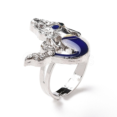 Glass Mermaid Mood Ring RJEW-C031-05P-1