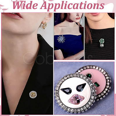 20Sets Rack Plating Brass Brooch Finding KK-HY0004-11-1