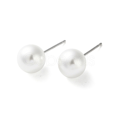 Imitation Pearl Stud Earrings EJEW-P296-21B-P-1
