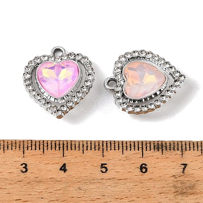 UV Plating Alloy Glass Pendants FIND-K032-16P-1