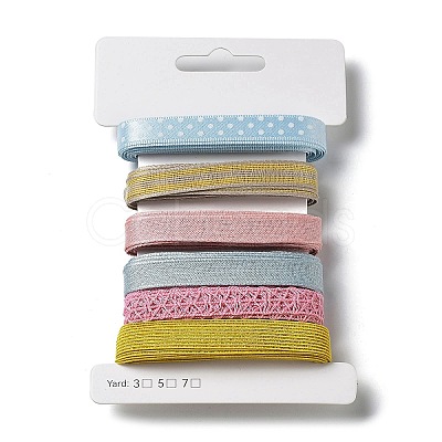 18 Yards 6 Colors Polyester Ribbon SRIB-C001-B06-1