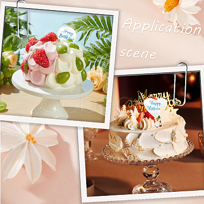 21Pcs 3 Styles Mirror Effect Acrylic Birthday Cupcake Insert Card Decoration AJEW-SP0001-66A-1