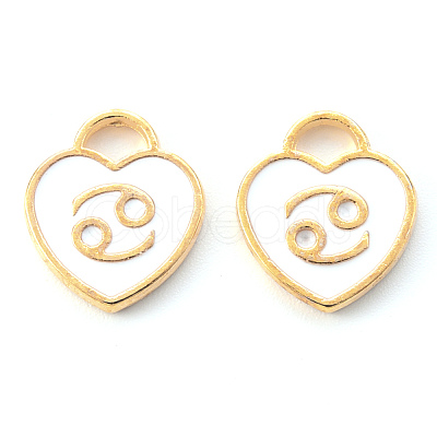 Light Gold Plated Alloy Enamel Pendants ENAM-R136-30-12-1