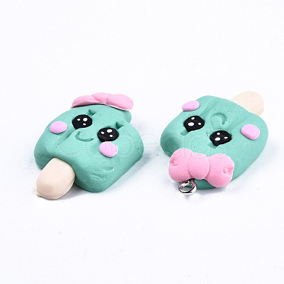 Handmade Polymer Clay Charms X-CLAY-T016-63-1