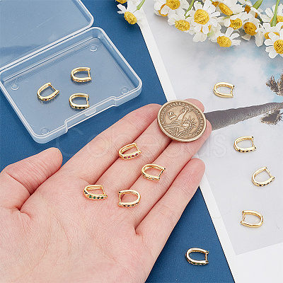 16Pcs 4 Colors Rack Plating Brass Pave Cubic Zirconia Snap on Bails KK-AR0003-55G-1