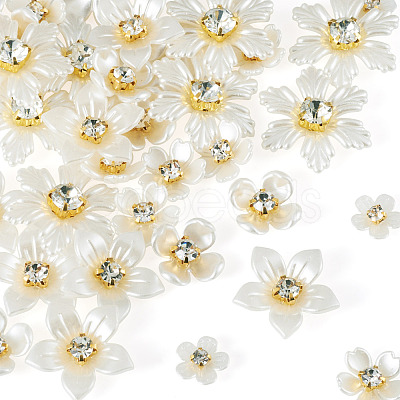50Pcs 5 Styles Acrylic Cabochons MACR-TA0002-90-1