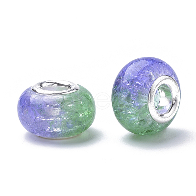 Crackle Resin European Beads RPDL-S013-01-1