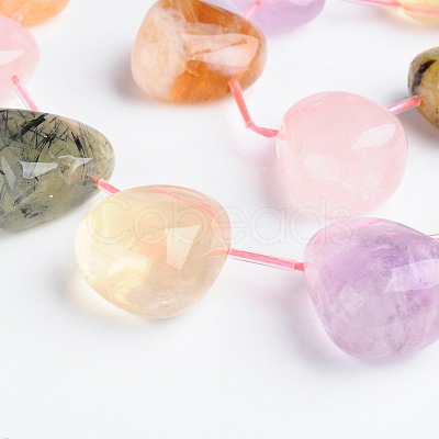 Teardrop Natural Mixed Gemstone Beads Strands G-D771-11-1