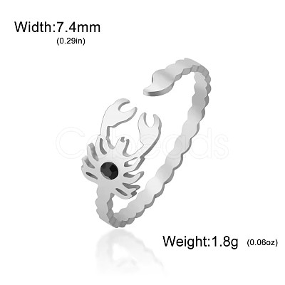 304 Stainless Steel Cuff Open Rings WGE0991-01-1